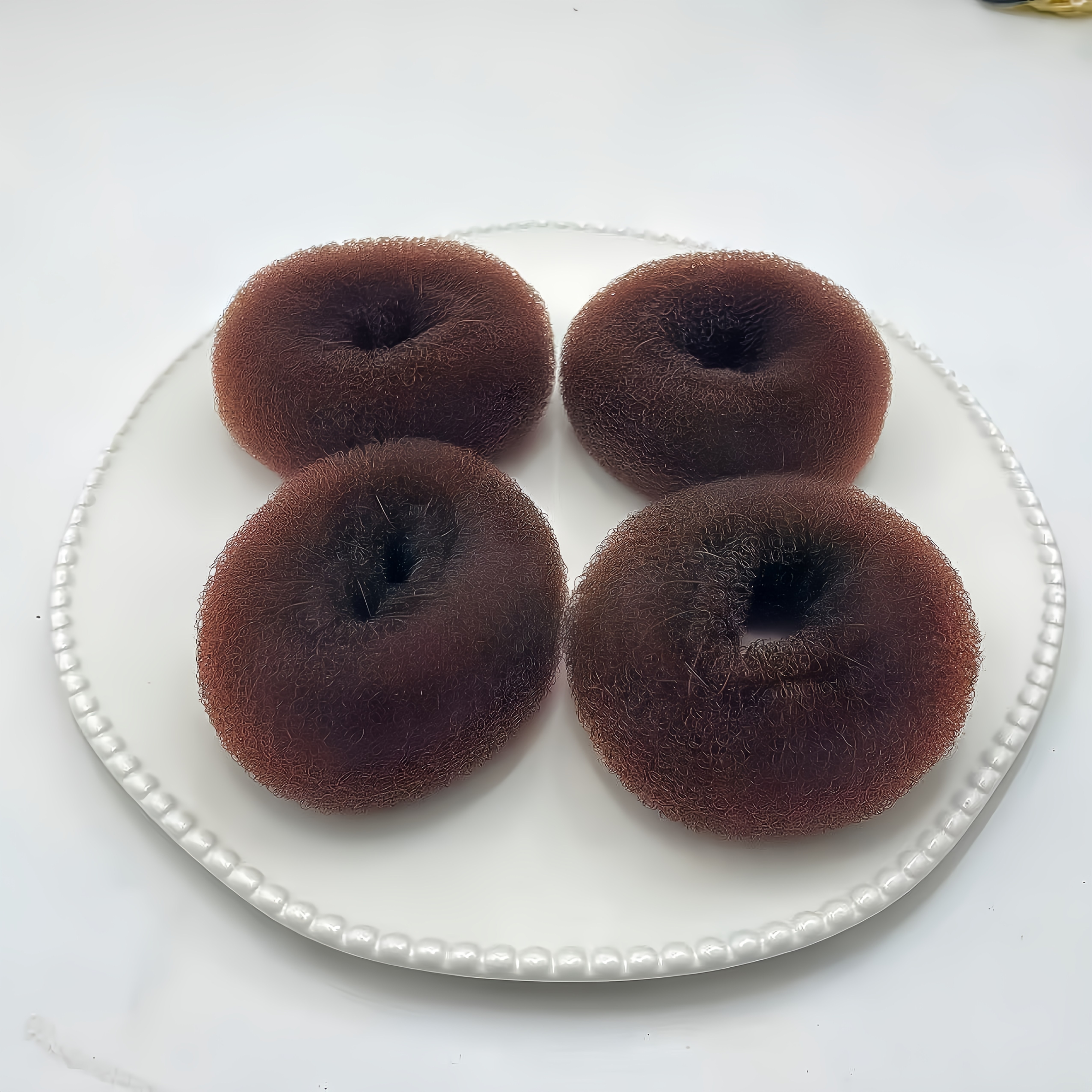 TEMU 4pcs Bun Maker - Hair Styling Tool Braiding Artifact Donut Hair Ring Flower Bun Updo Suitable For Daily Wear
