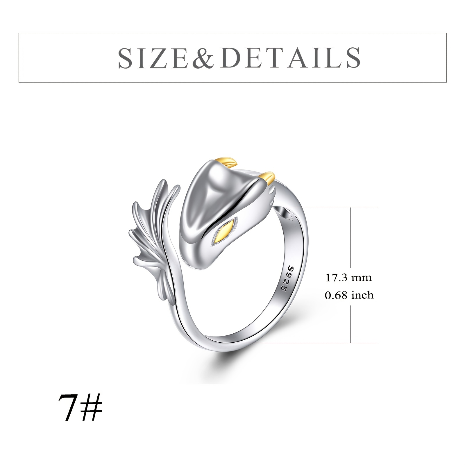 Dragon Ring 925 Sterling Silver Open Dragon Ring Women