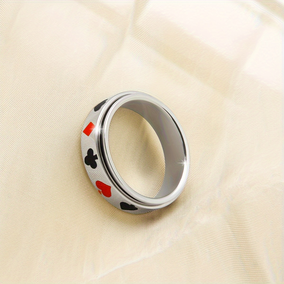 

Spinner Ring - Elegant Punk Hip-hop Style, Stainless Steel, Casual Attire