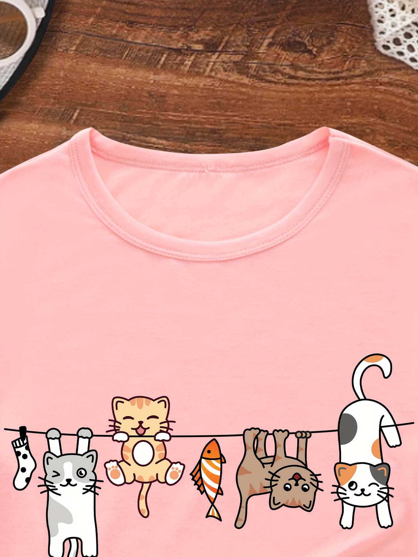 T-shirt Fille 'I Got An A+ In Talking' - Taille XL, Rose, Motif Chat - Coton, Occasion Très Bon état