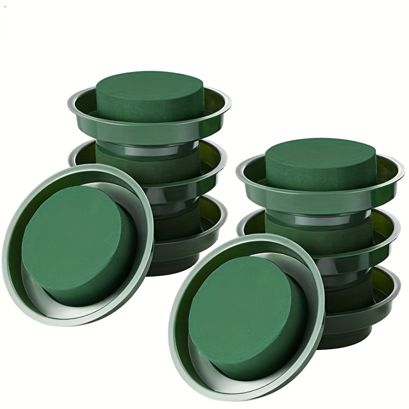 TEMU 12 pezzi di fango , di fango , 6 ciotole e 6 pezzi di fango rotondi, fango verde per uso asciutto e , set per composizioni , per fiori freschi e