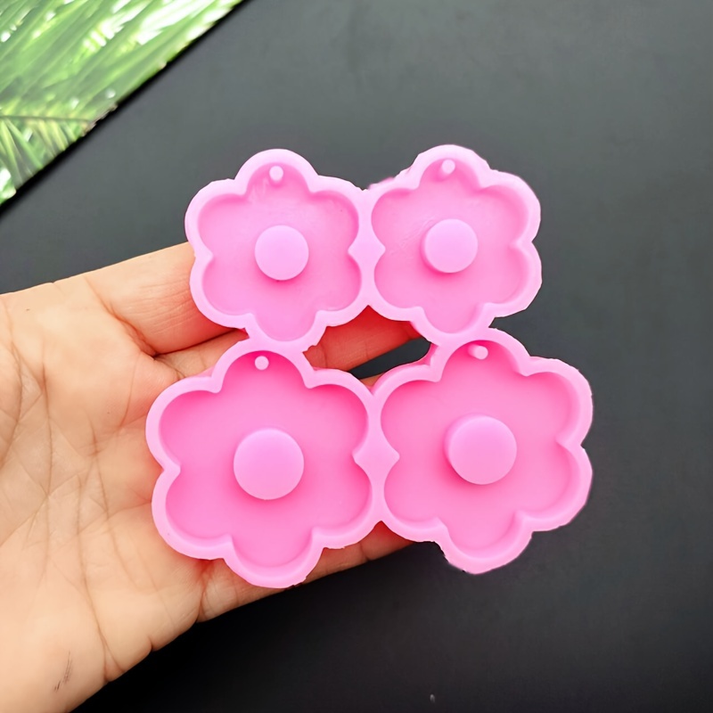 New Clover Diy Earring Pendant Drop Silicone Mold 4 Small Flower Pendants 4 Small Flowers Clover Silicone Mold
