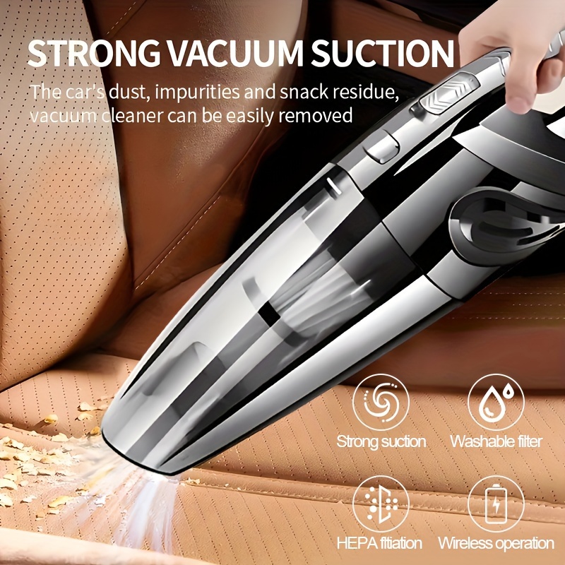 handheld cordless vacuum cleaner portable car vacuum cleaner with washable hepa filter mini handheld portable vacuum cleaner with 20 minute running time accessories for use in cars homes and kitchens details 2