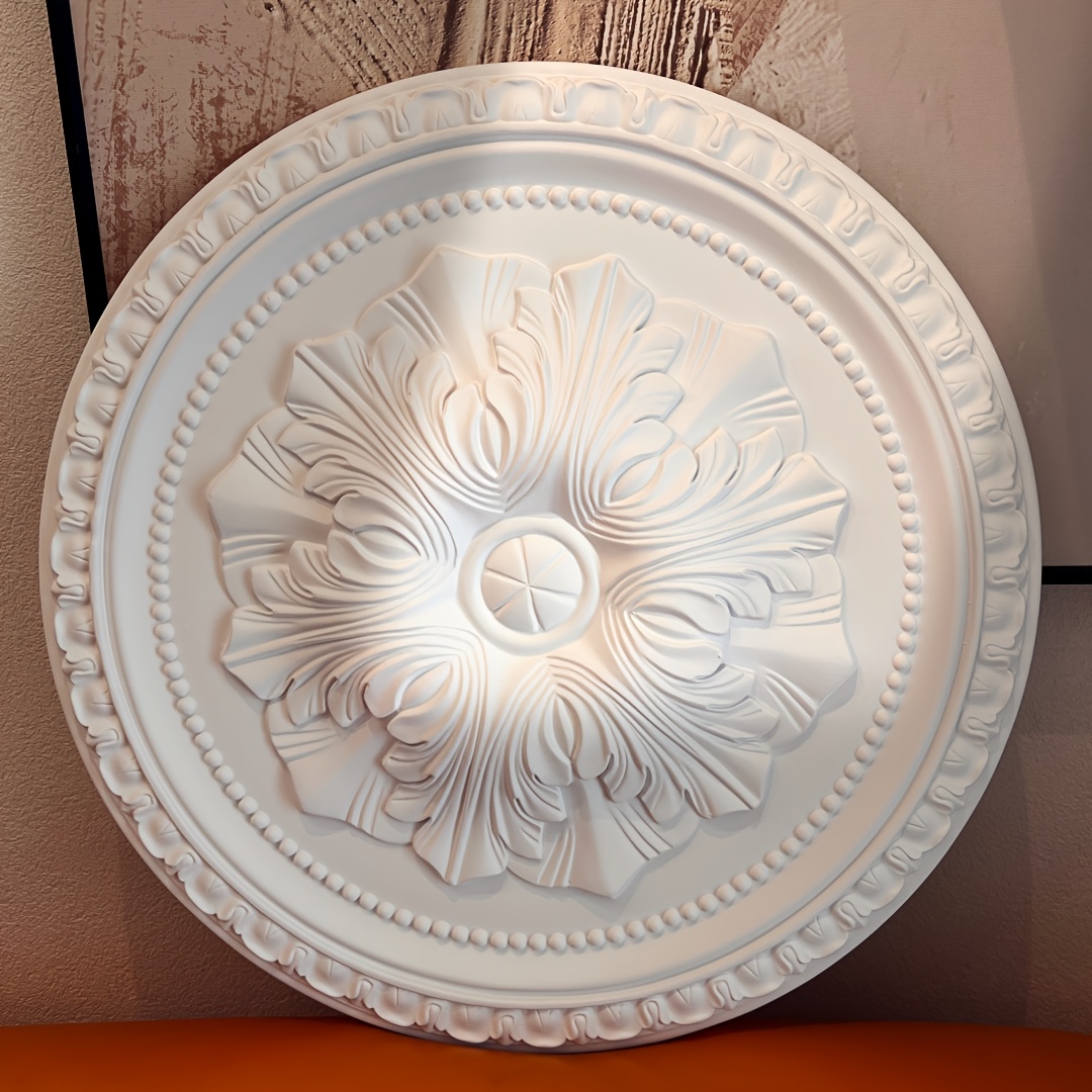 Large 3D Sculpted Ceiling Medallion, Classic Round Shape