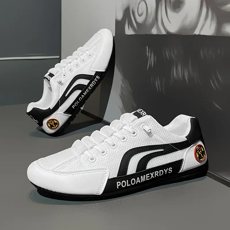 mens fashionable low top sneakers breathable non slip lace up shoes for outdoor activities details 4