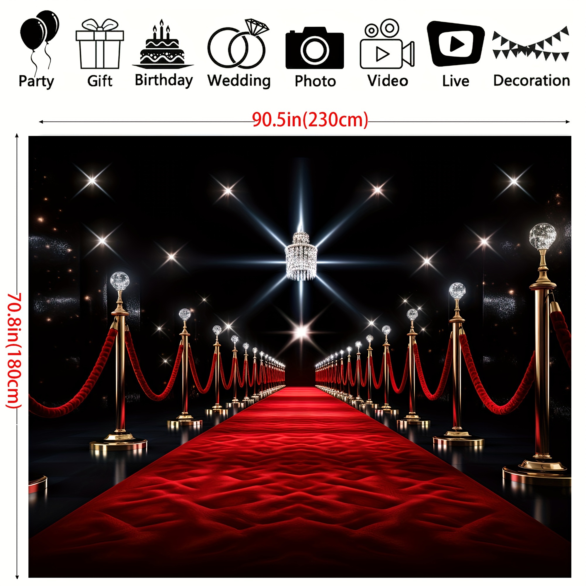 Red Carpet Backdrop Celebrity Walk Stage Banner Road - Temu