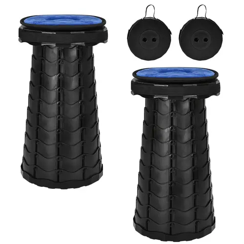 2pcs collapsible stool folding stool with cushion retractable folding stool capacity 400lbs portable telescoping stools for camping hiking outdoor bbq