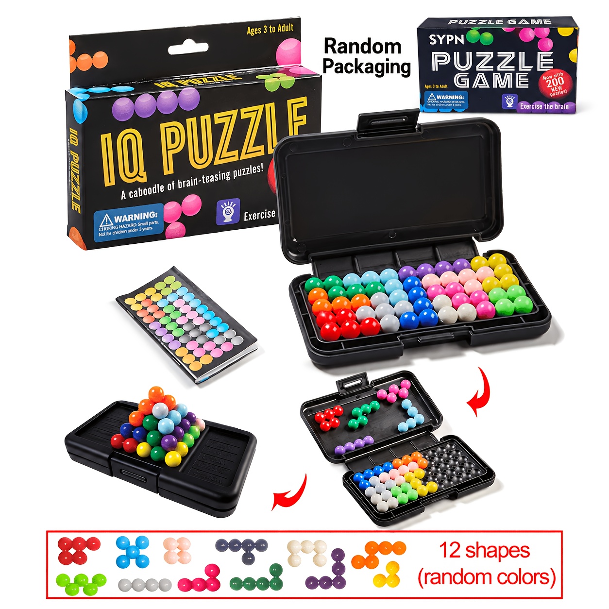 Image of 200 Levels 3d Puzzle Pyramid Unlock For Kids Training Travel Tabletop Educational Toy Christmas Birthday Gifts Challenge Mind Development Interactive Random Colors