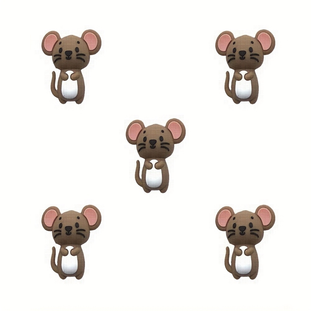 5pcs 3d Animal-themed Mixed Focus Silicone Beads For Handmade Bracelets, Necklaces, And Jewelry Beads