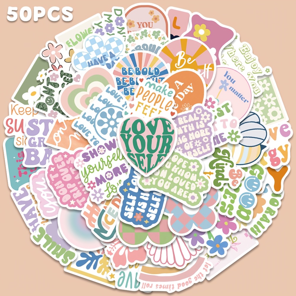 50pcs Danish Pastel Graffiti Sticker Colorful Aesthetic Decal For Ipad Guitar Skateboard Laptop Decoration Sticker Holiday Party Gift