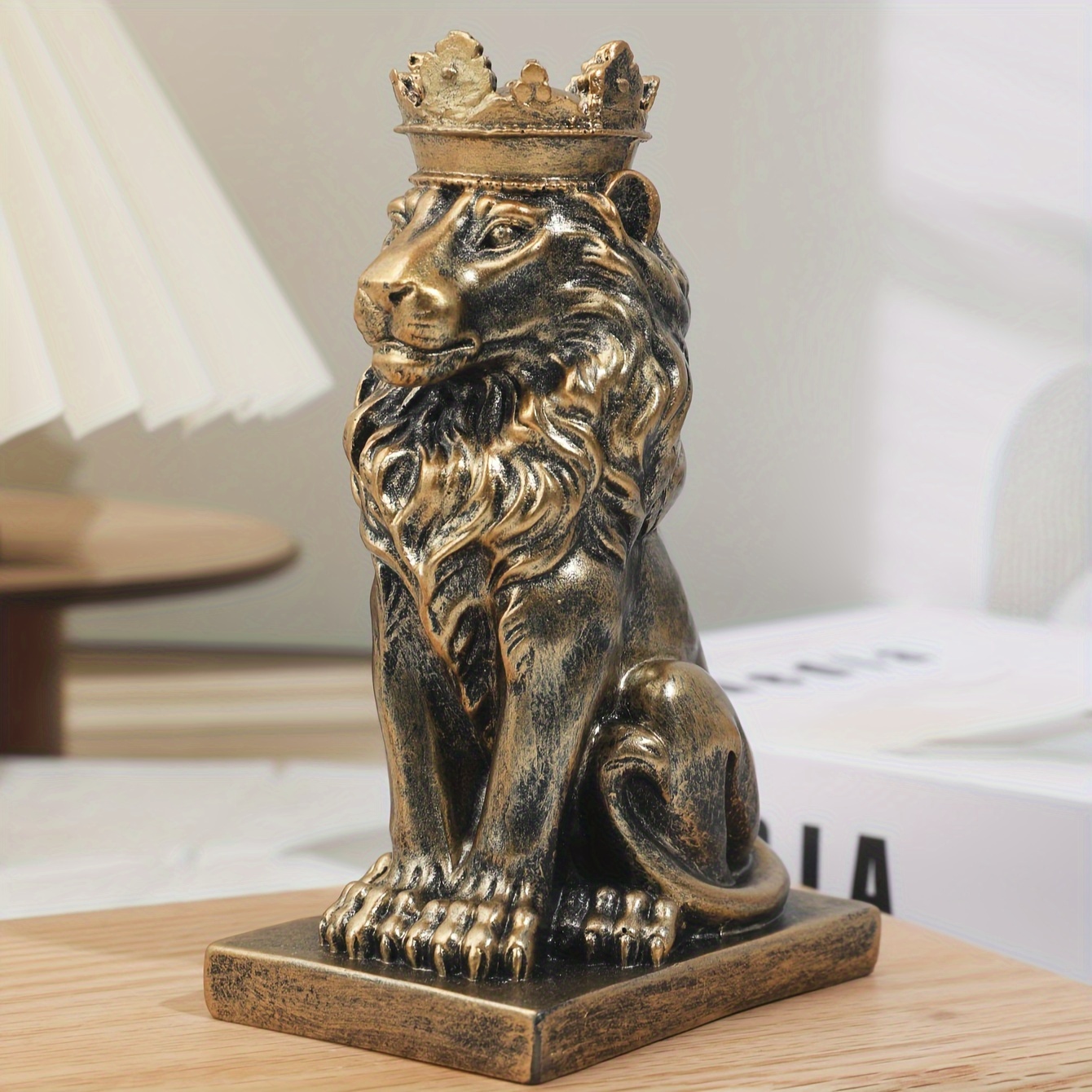 1pc Of Resin Lion Crown Decorative Home Ornament