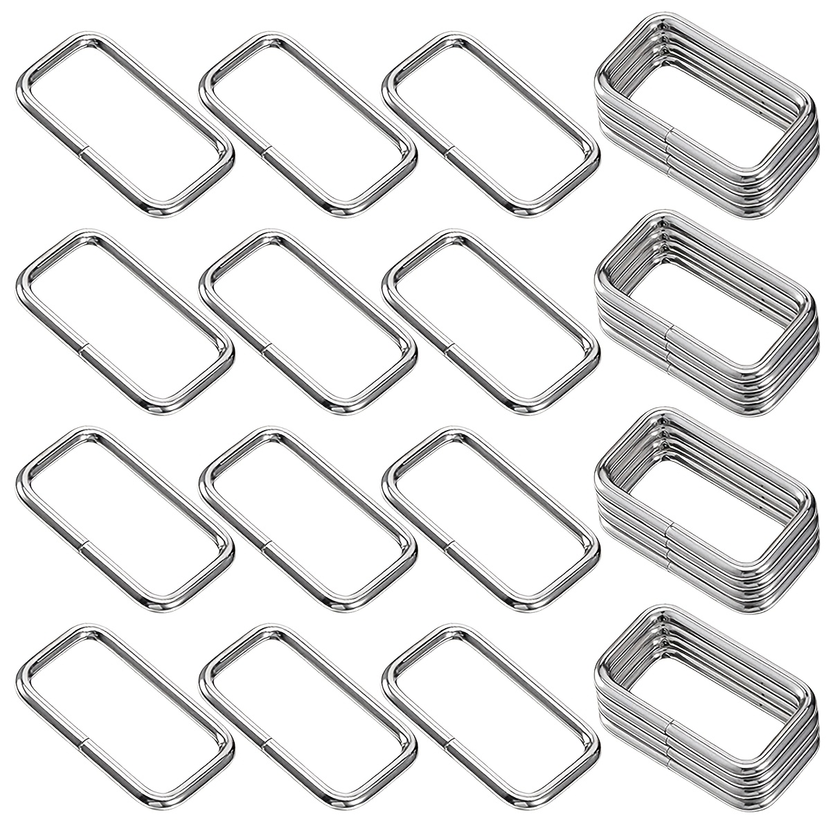 TEMU 26 Zware Rechthoekige Metalen Ringen (4 Kleuren - 2 Maten), Geschikt voor DIY Knutselwerk, Tasaccessoires, Sleutelhangers, , Riemen, Banden,