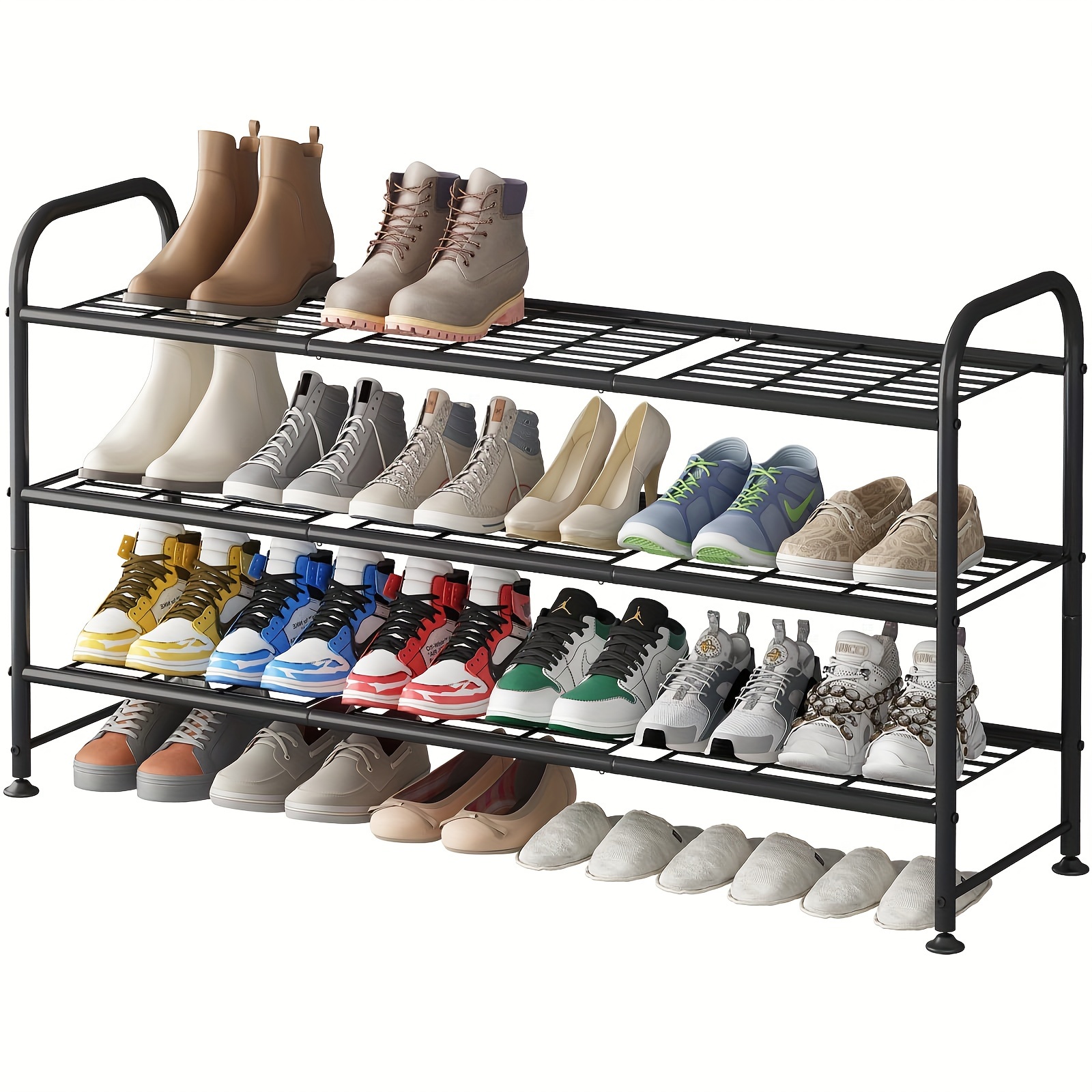 

1pc Rack 3 Long Organizer, Metal For Closet Entryway