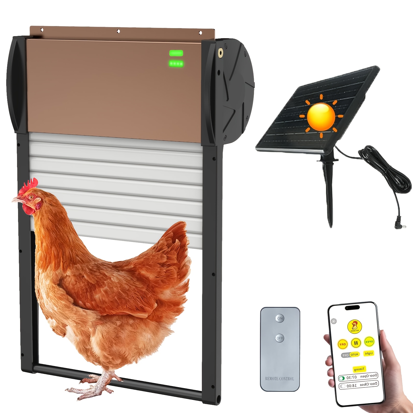 solar chicken coop door sold on Temu United States, image size:1600x1600