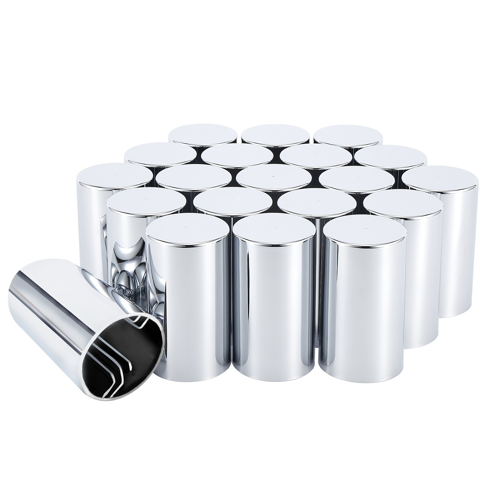 TEMU 20pcs, 40pcs, Or 60pcs Of X 3 1/2" Covers Made From Abs Chrome Plastic, Designed For Fit For Wheels, Complete Kits, And Covers Suitable For Semi Trucks And Trailers