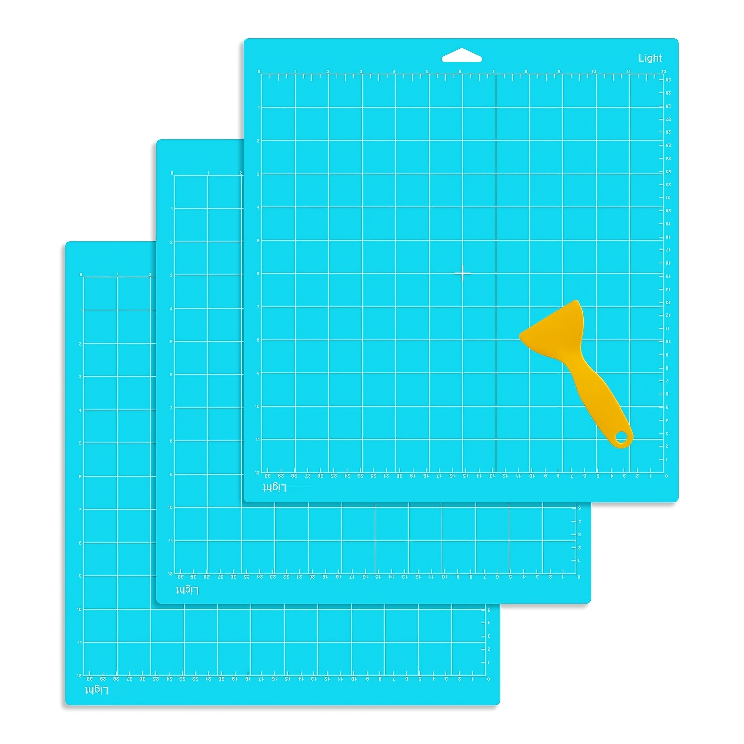Cutting Mat 12x12 Inch 3 Mats, Compatible With Air 2/maker/maker 3 Adhesive Sticky Light Blue Grip Cutting Mats Replacement Accessories For Crafts
