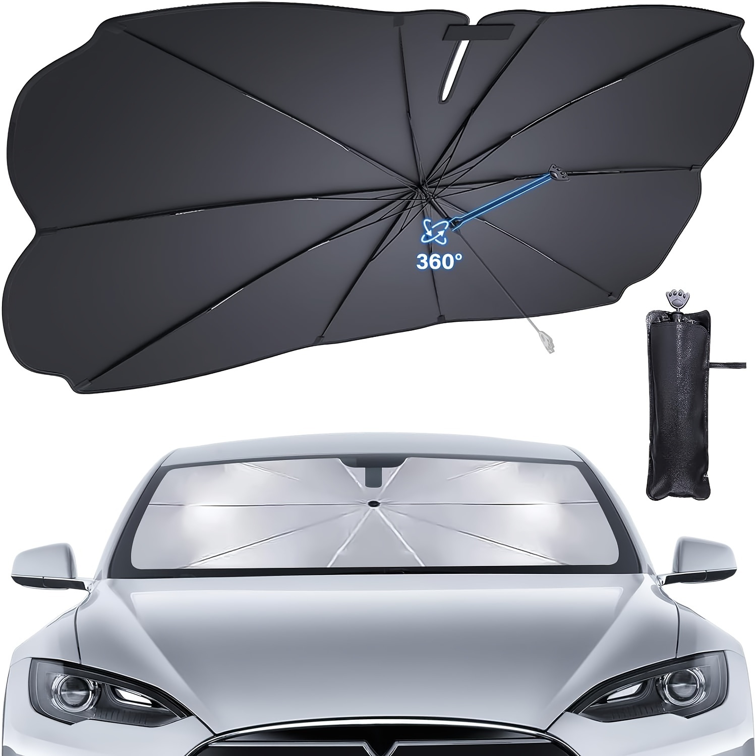 

Suitable For Tesla Model 3/3+/y Car Front Windshield Sunshade Umbrella With Thickened Sunshade Material Sunshade