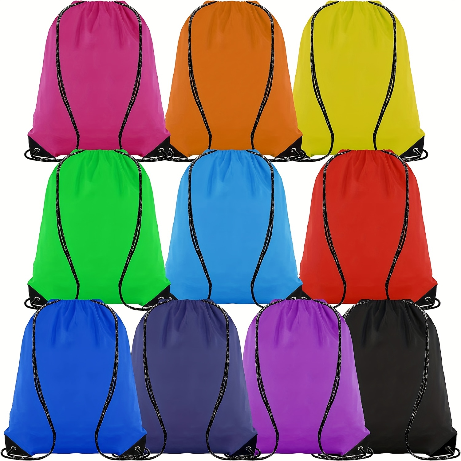 

10pcs Drawstring Bag Kit, Polyester Cloth Storage Pocket For Outdoor Camping Hiking