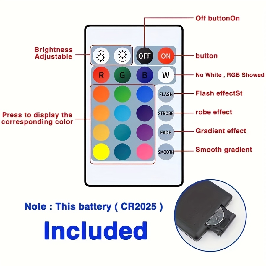 1pc 2pcs 24 key remote control and ir receiver for led strips to control strip   Product details 1