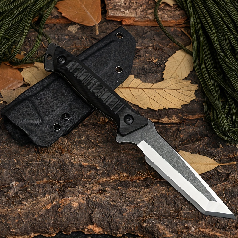 

1pc Outdoor Desert Color Multi-purpose Knife Outdoor Expedition Survival Knife Rope Cutting Handle Meat Knife Knife Household Fruit Knife Kitchen Multi-purpose Knife With K Sheath Protective