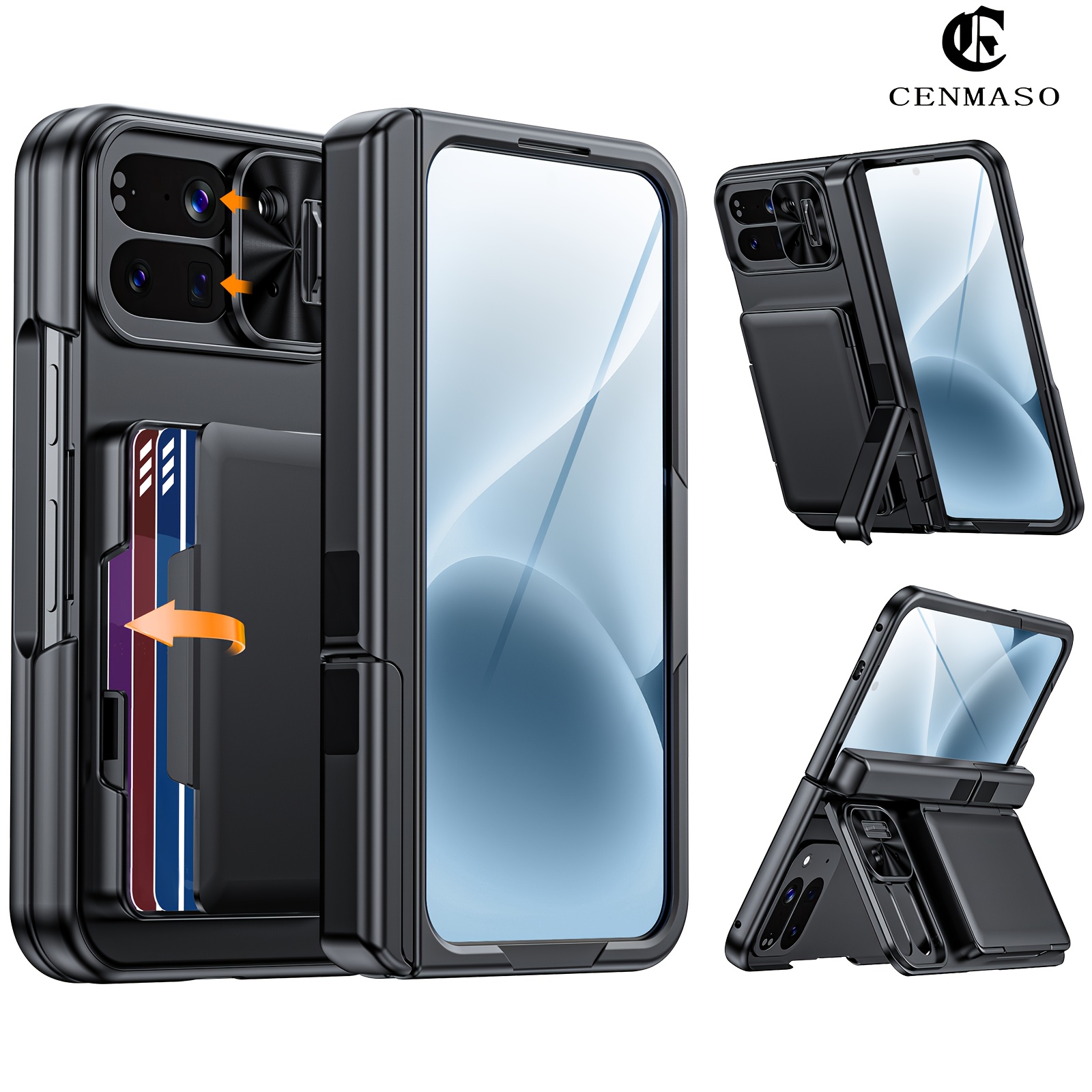 TEMU Phone Case - This Case Is Designed For Google Pixel 10 Pro Fold, Featuring A Card Slot, A Portable Camera Protection Cover, An Adjustable Stand,