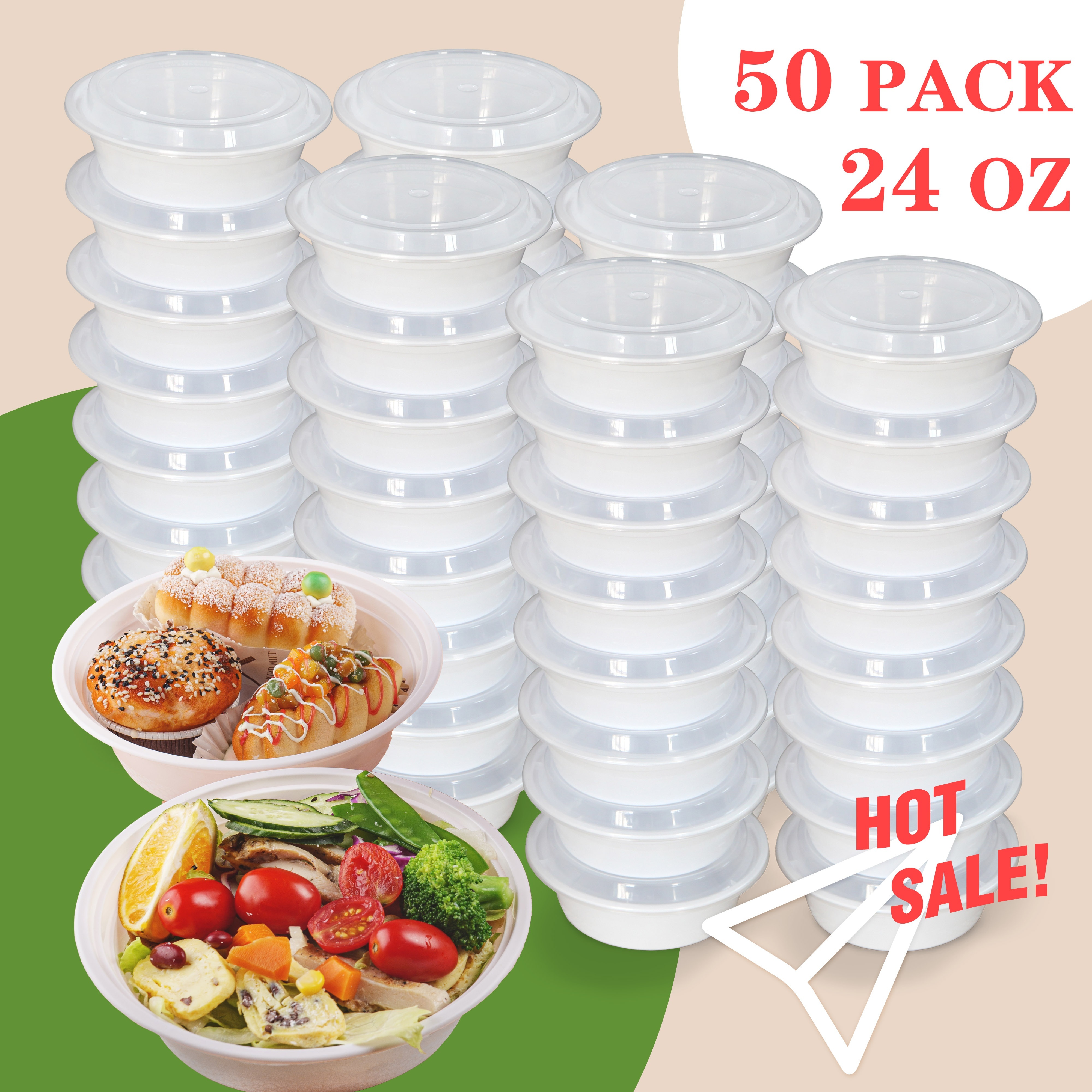 

1set, Food Storage Containers, Meal Prep Containers With , Extra-thick Disposable Plastic Containers, Microwave, Dishwasher, Freezer Safe