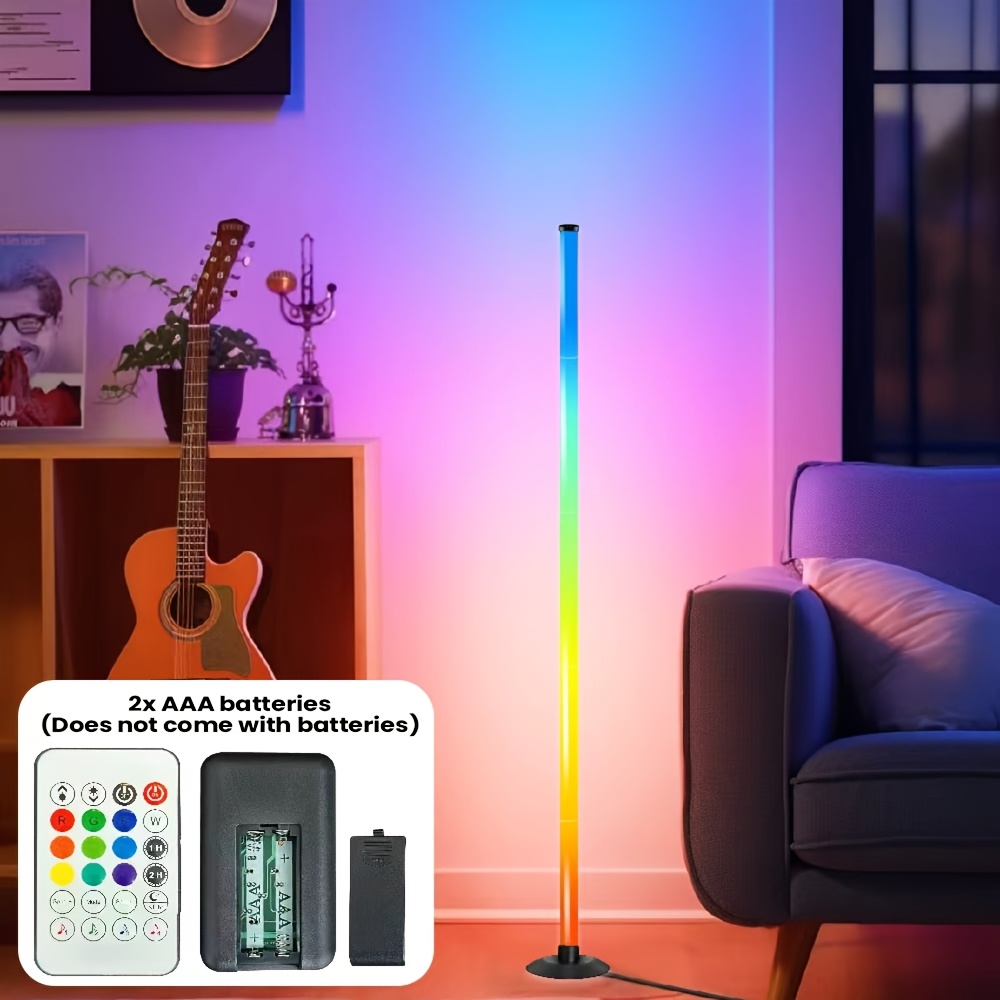 Smart RGB IC LED Corner Floor Lamp | 16 Million Hues, 68+ Dynamic Scenes, Music Sync, Timer Function, Usb-Powered, Ideal for Living Rooms, Games Rooms, Parties/Christmas Ambience Lighting/Valentine'S Gifts/Premium Illumination