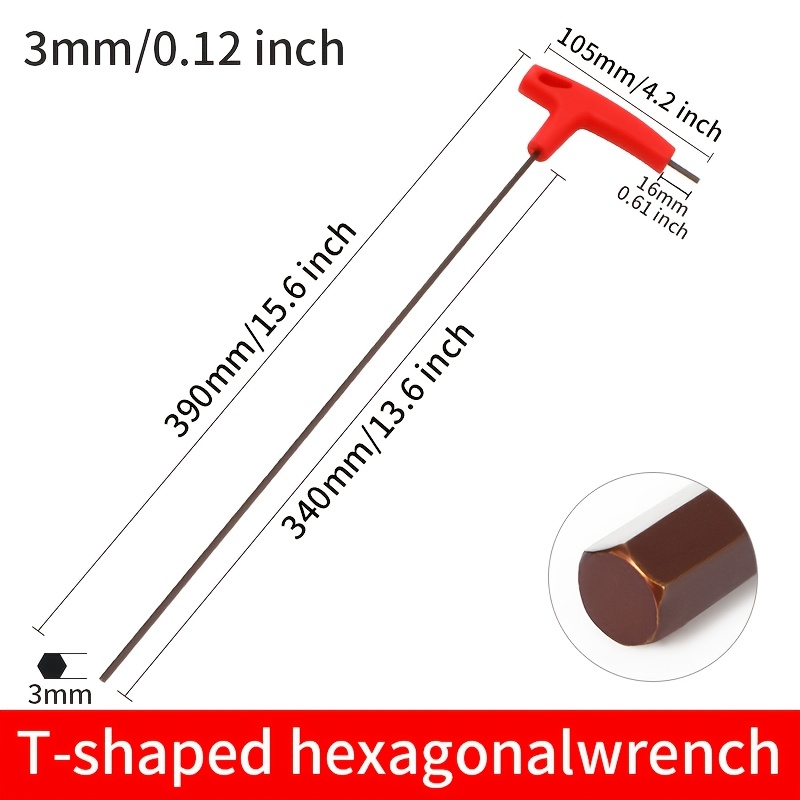 TEMU Extended Hex Key Bit, L-shaped Manual Double-ended Wrench, Candy Cane Style, S2 Steel Material, Wear-resistant And High Toughness, T-type Hex