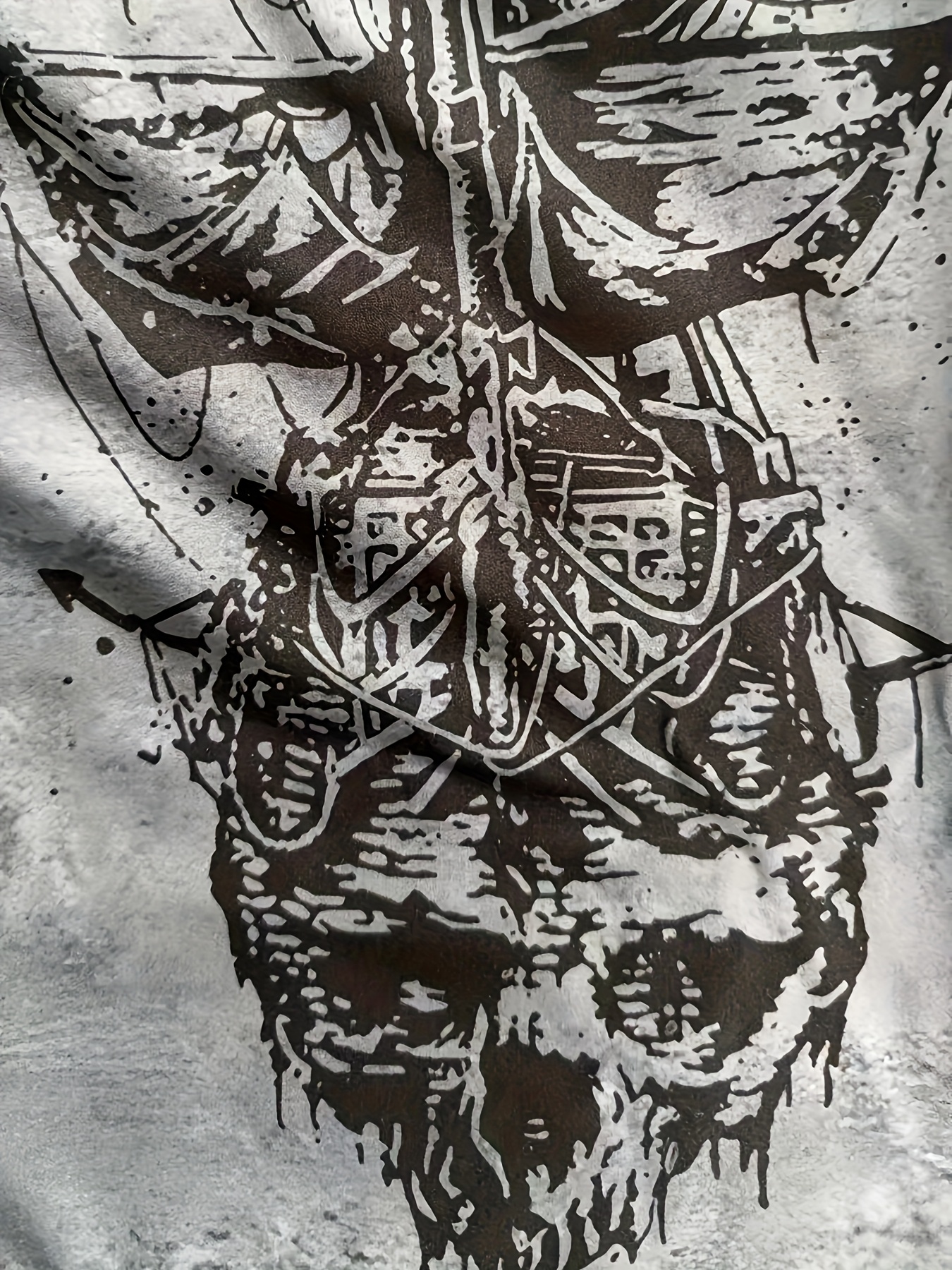 Men's Skull & Ship Print Beach Shorts - Lightweight Quick-Dry Polyester Swim Trunks with Adjustable Drawstring Waist, Regular Fit Casual Swimwear for Surfing, Pool & Summer Adventures (Khaki/Charcoal), Bathing Suits, PLUS SIZE