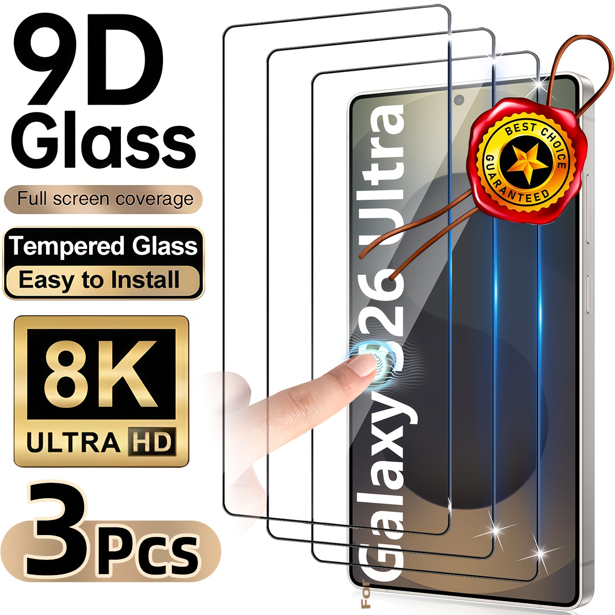 E-shop 3 Stück gehärtetes Glas Display-Schutzfolie für for Samsung S26, geeignet für for Samsung Galaxy S22 S22+ S23 S23+ S24 S24+ S24U S25 S25+ S25U