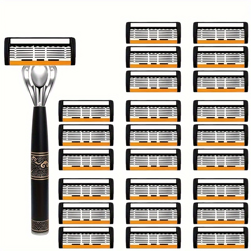 Luxury Men's Stainless Steel Razor Set with Skin-Fitting Blades