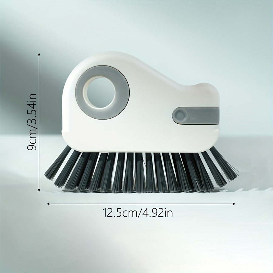 TEMU 2-in-1 Window & Crevices Cleaning Tool - Dual- With Soft Bristles & Scrubbing Pad, Ergonomic Handle For Tight Spaces, Corners, Sills - No