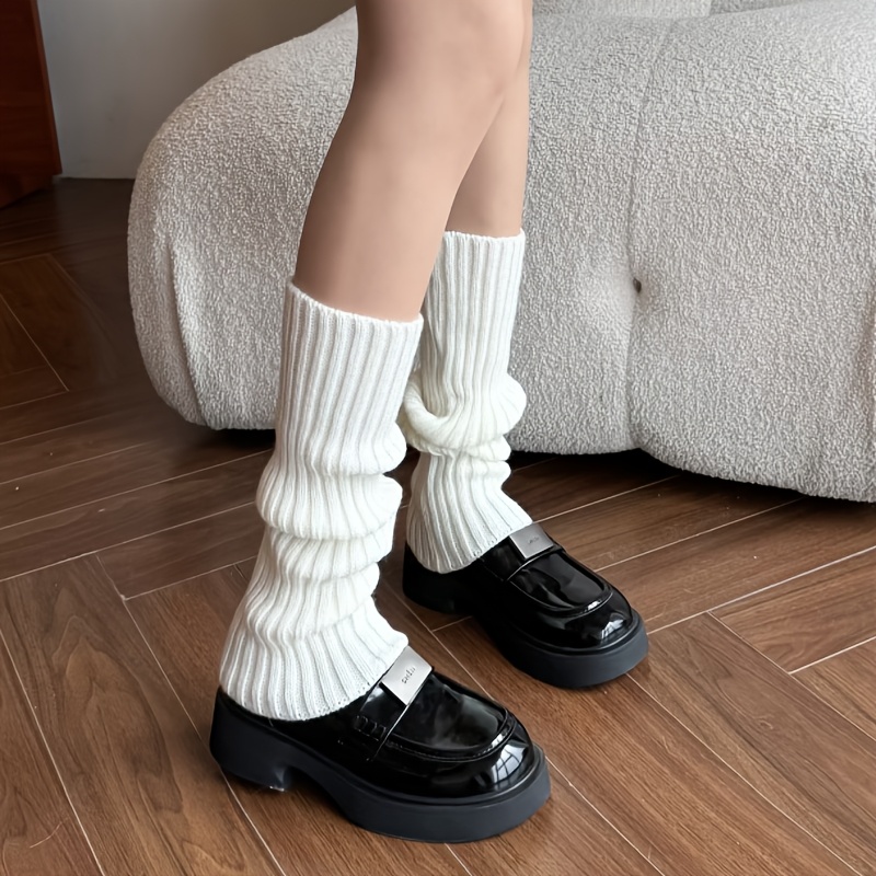 Image of 1 Pair Of Women's Warm Socks, White Socks, Women's Pile Socks, And Beautiful Leg Socks, All Year - Comfortable Socks That Are Easy To Put On And
