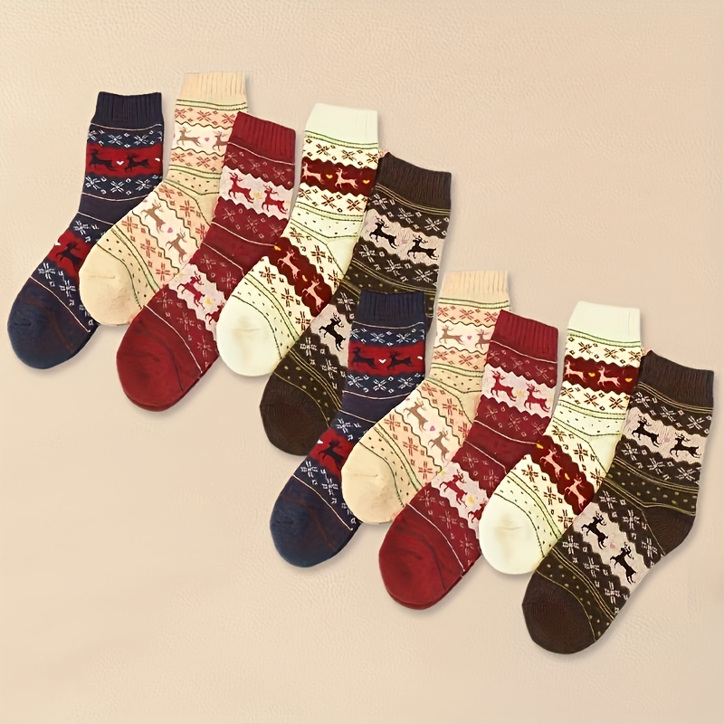 

5/10pcs Chaussettes d'Hiver Épaisses et Confortables pour Femmes - Chaussettes en Éponge Chaudes et Douces avec de Mignons, Parfaites pour le Confort