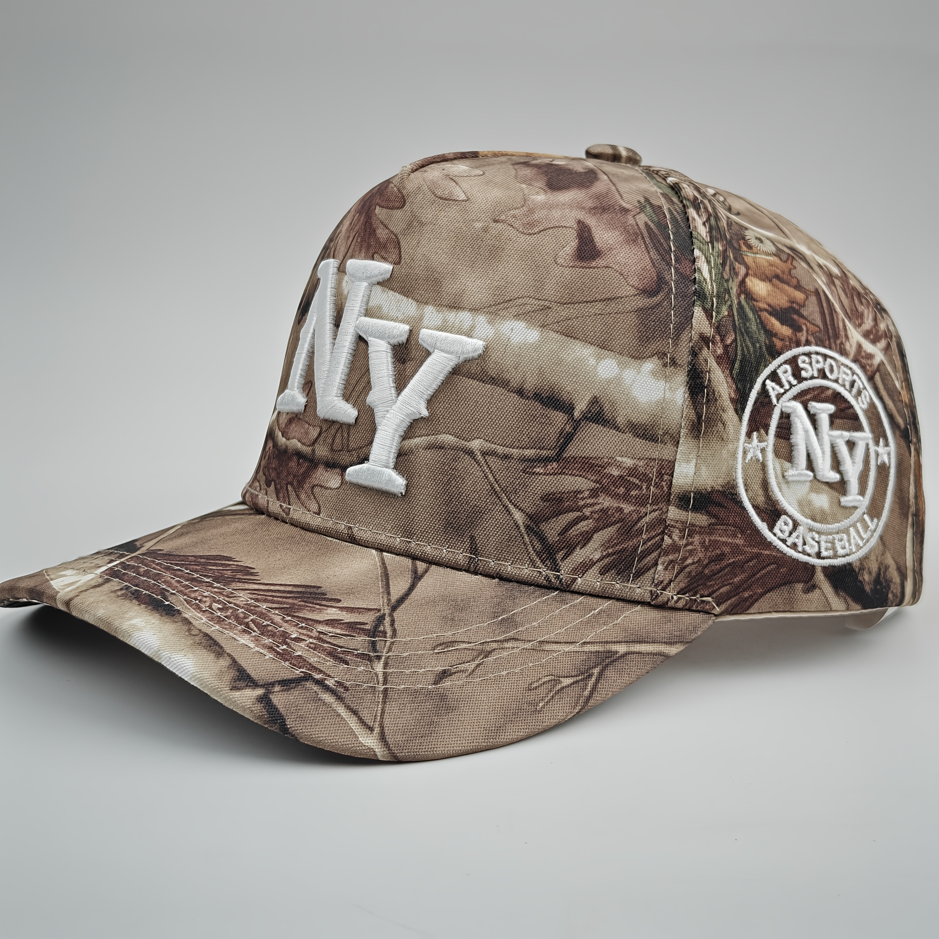 Image of Y-n Embroidered Tree Digital Printing Random Colors Outdoor Men's And Women's Sunshade Baseball Bent Brimmed Hat Truck Driver Dad Hat
