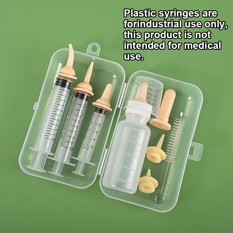 10pcs pet care kit including feeding bottles replacement nipples and cleaning brushes newborn   feeding set pet care supplies feeding bottles replacement nipples 5ml 10ml and 12ml feeders