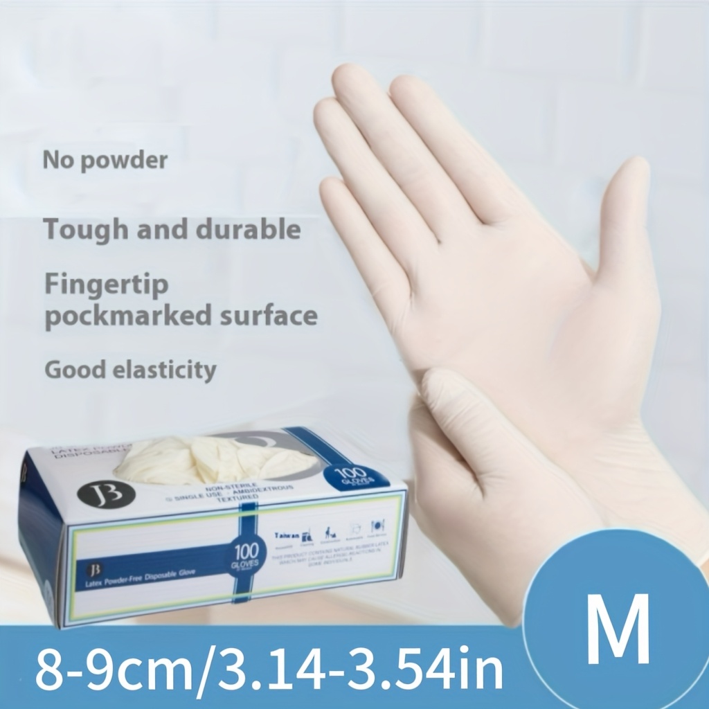100pcs box disposable natural latex gloves powder free food   high quality acrylic free for kitchen cleaning gardening pet care durable elastic imported from malaysia white gloves disposable latex kitchen  