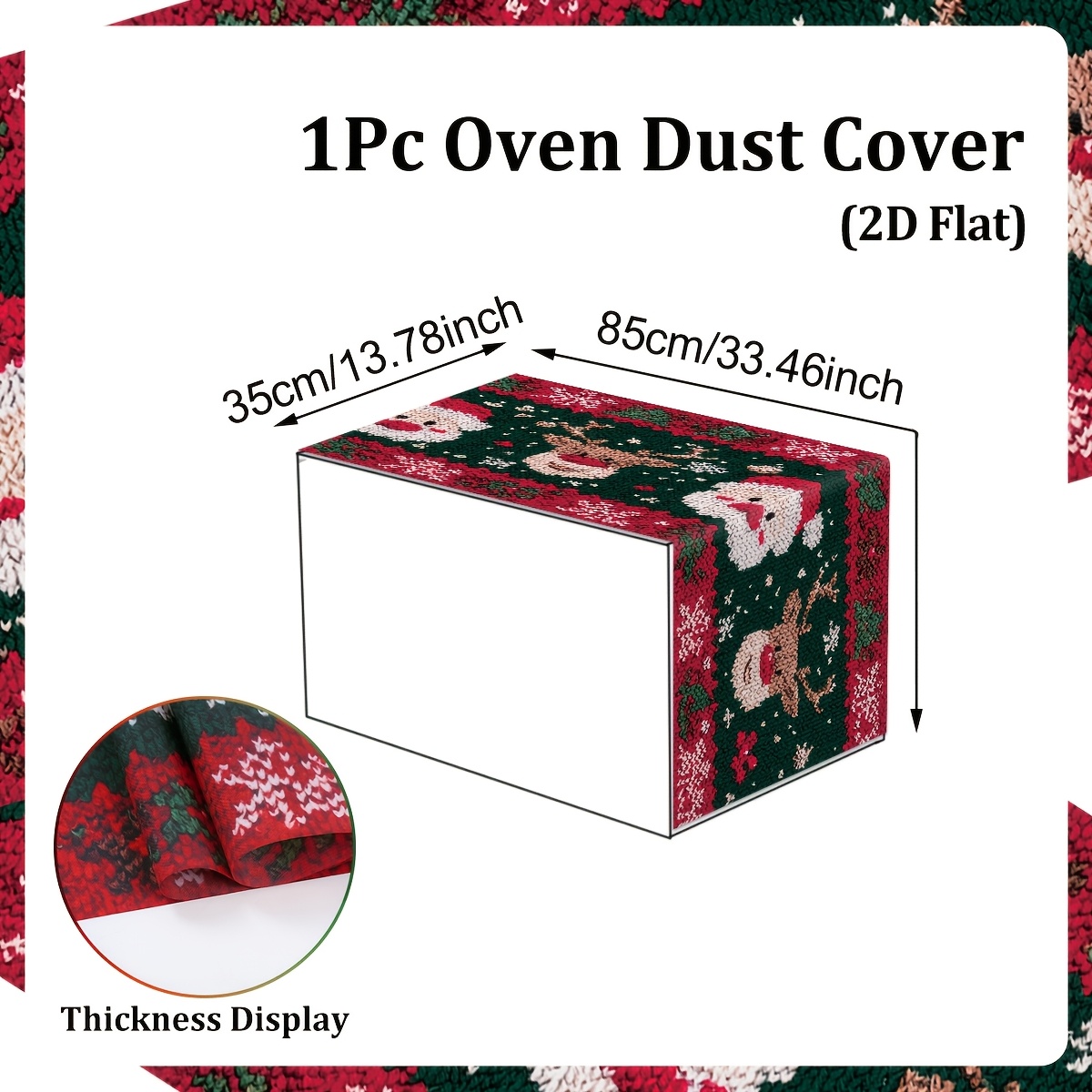 TEMU 1pc, Microwave Oven Additions, Christmas Microwave Oven Dust Cover, Xmas Cute Santa Claus, Reindeer Patterns Red And Protection Cover, Appliance