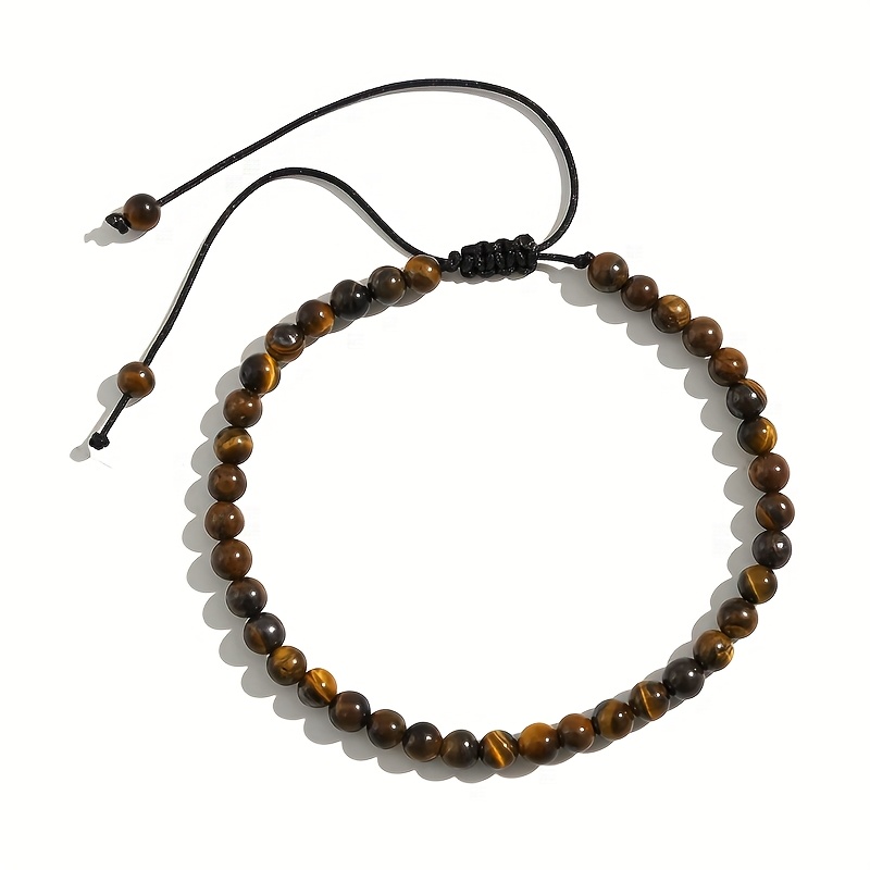 Image of Fashionable Anklet With Natural Stones, Handcrafted Adjustable Men's Anklet, Beach Jewelry, Accessory, Gift For Family, Father, Mother, And Holidays