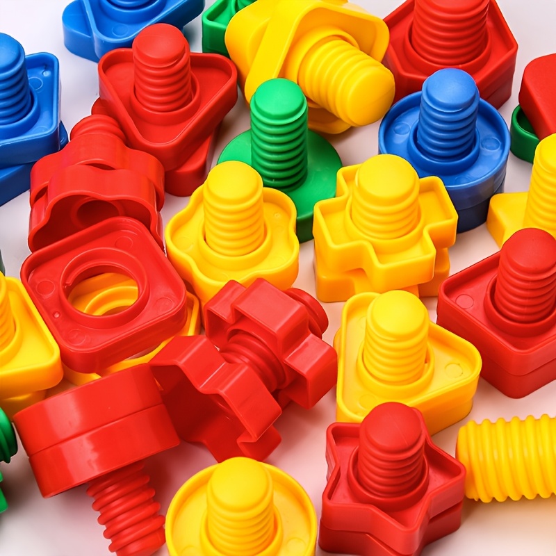 TEMU 9 pièces d'assortiment, Jouets à vis, Puzzles en plastique pour 3 ans et plus, Vis d'assortiment de , Jouets d' et de démontage, d'éveil pour ,