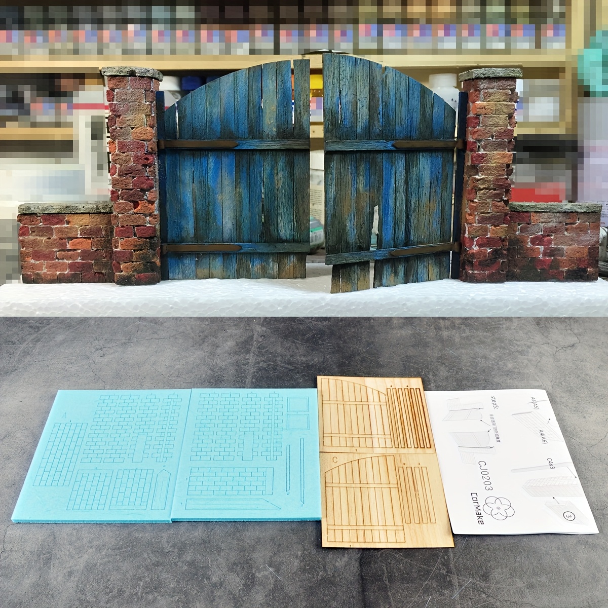 Wooden Doors Assembly Architectural Model