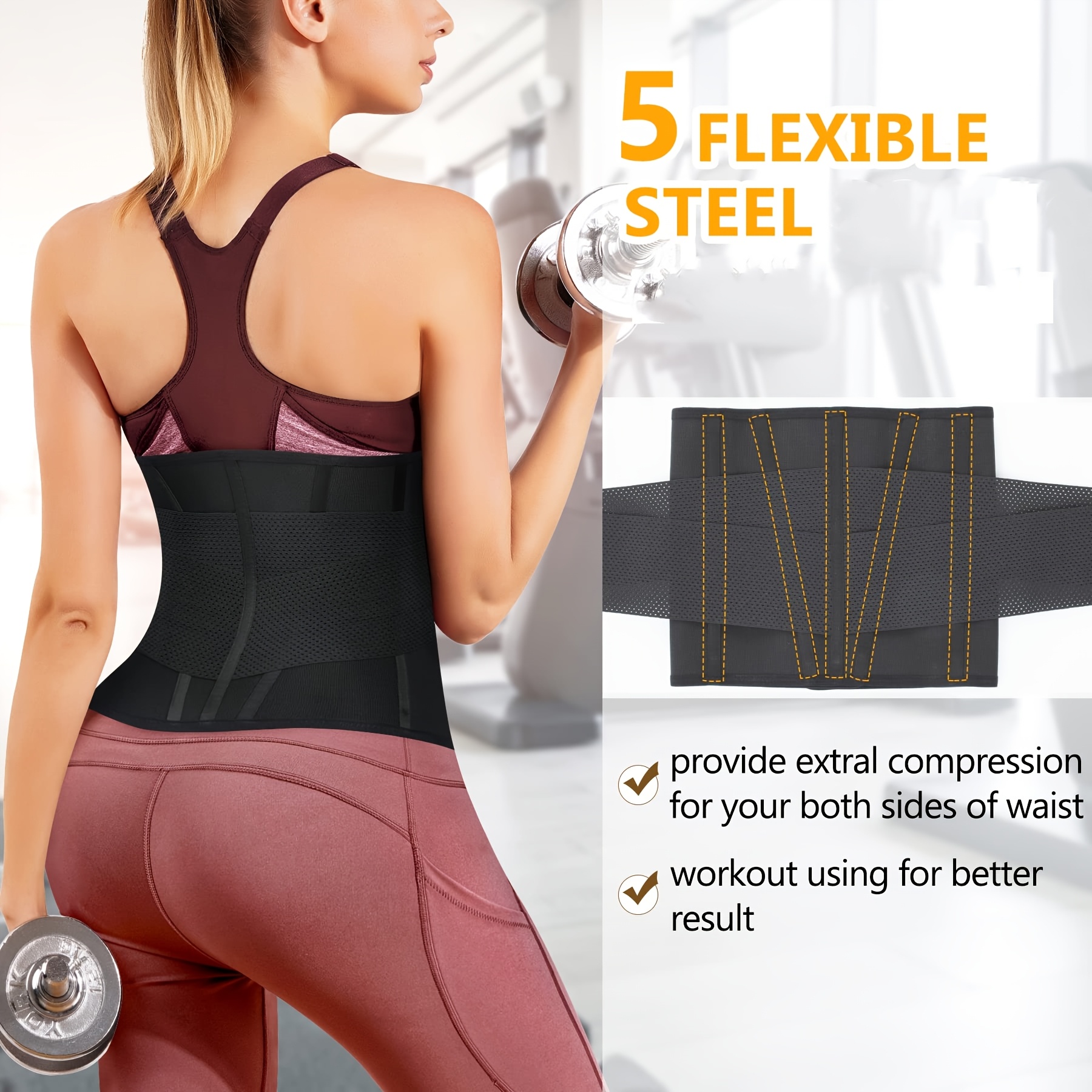 BVIMEPOS Women's Brown Waist Trainer in Use