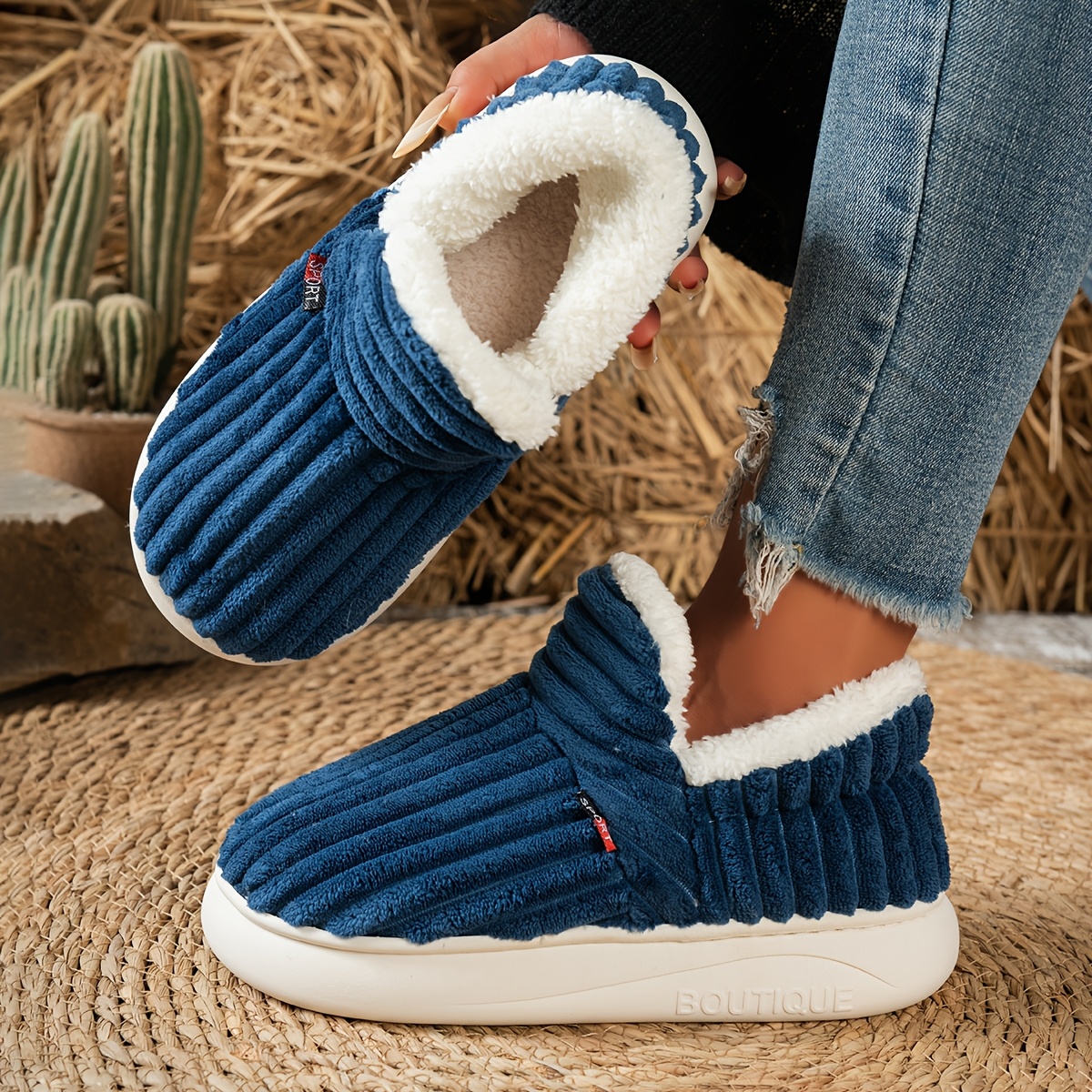 TEMU Warm Winter Shoes For Women Cozy Lined Design For Indoor Home Daily Wear Multi Color Great Birthday And Holiday Surprise Gift Women Shoes Wide