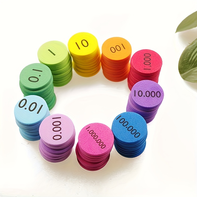 TEMU 300pcs Soft Foam Value Discs 10-value To Whole Numbers Discs Set Counting Chips Value Manipulatives Math Counters Discs