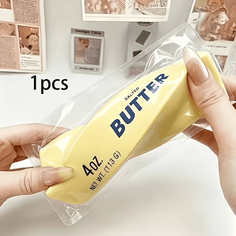 Image of 1pc Butter Squeeze Toy - Relax Toy, And Fun Squeeze Toy, Hand Sensory Slow-rebound Toy, Great For Relaxation And Leisure, Stress- Toy With A Of Butter Scent, Perfect Birthday Or Holiday Surprise Gift
