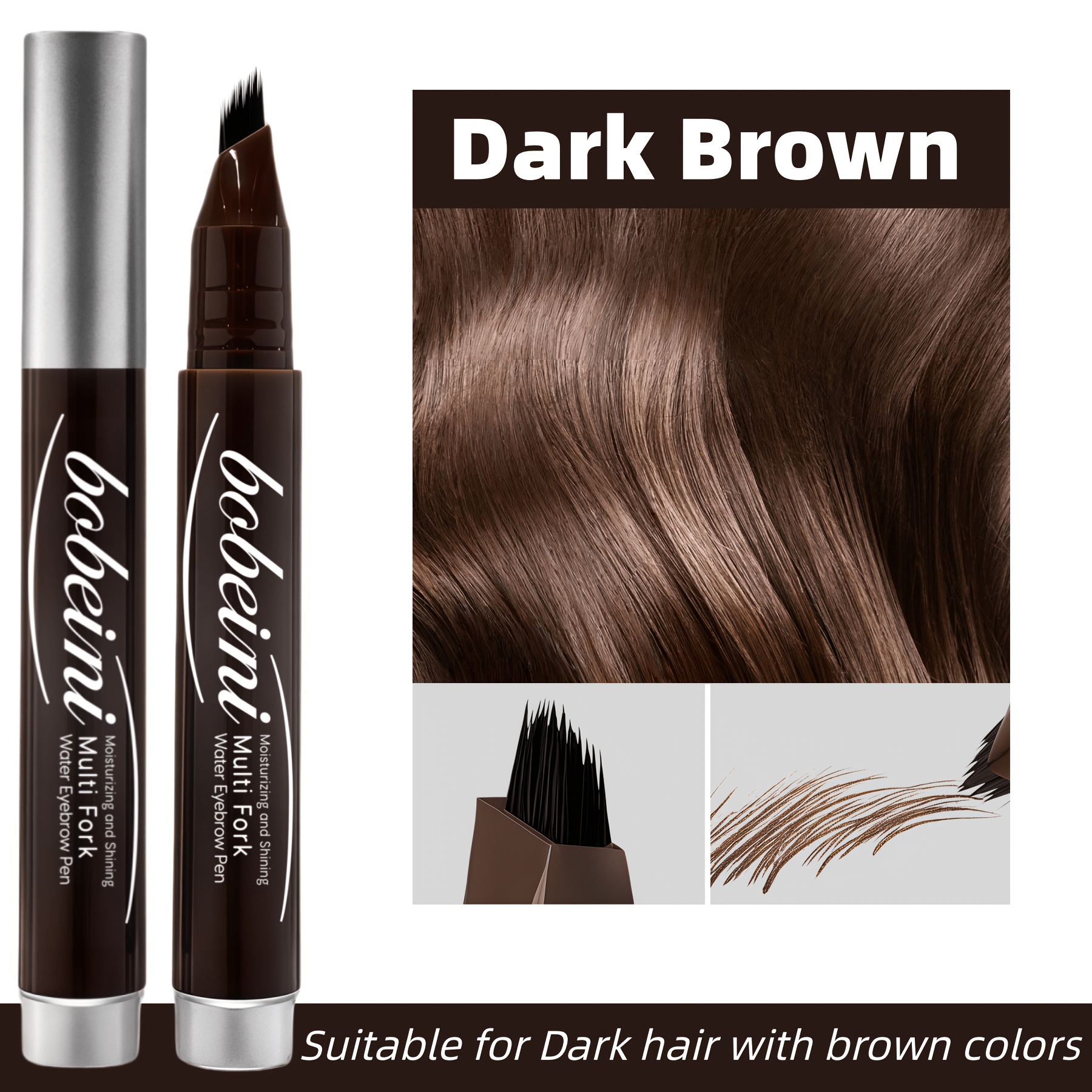 Image of Fluffy Multi- Pen, Hairline, Lazy Hairline Filler Pen With Built-in Multi- Brush Head, 1 Stroke A Fluffy Texture, Multi- Tip, Filling Empty Scalp, A Fluffy And Shaggy Look