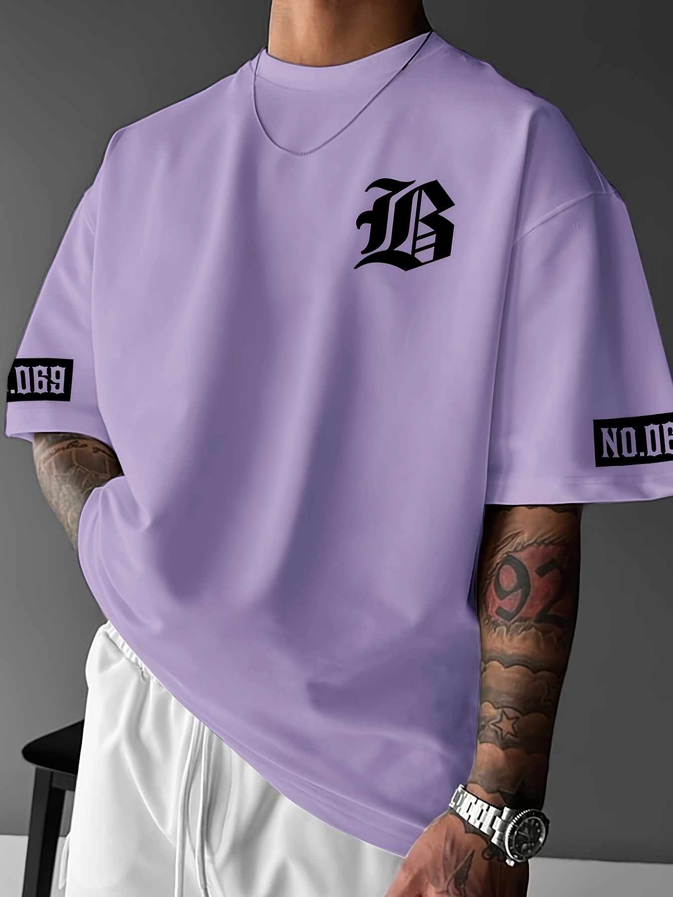 Men's Casual Fashion Print T-Shirt - Comfortable Polyester, Round Neck, Loose Fit for Summer & Spring