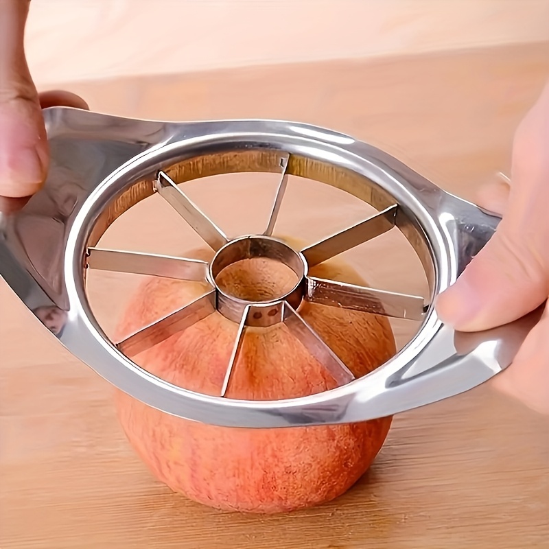 E-shop Edelstahl Apfelschneider, Wiederverwendbarer Entkerner Teiler, Kreativer Obstschneider, Essentielles Küchengerät, für Outdoor-Picknicks Camping