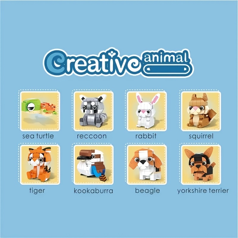 Mini Animal Building Blocks - Compatible with Multiple Scenes