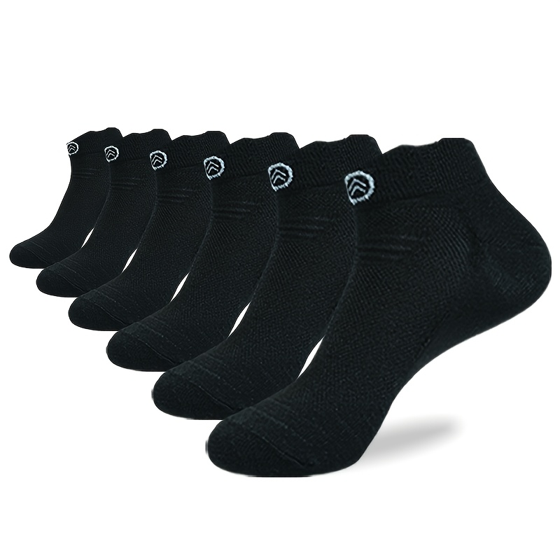 TEMU 6-pair Spring/summer New Arrival Breathable Sweat-absorbent Simple Versatile Soft Comfortable Spliced Pull-tab Unisex Sports Ankle Socks,
